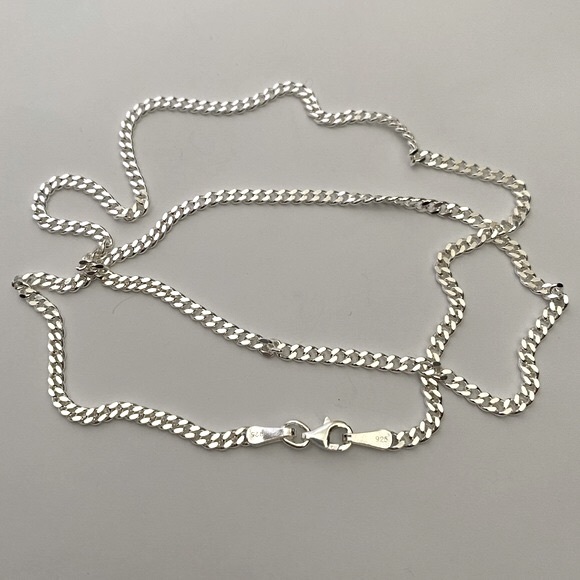 Other - Unisex 925 Silver 4mm necklace 22 inches cuban chain